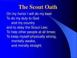 PPT - The Scout Oath PowerPoint Presentation, free download - ID:1433301