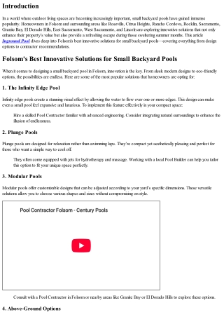 Folsom's Best Innovative Solutions for Small Backyard Pools