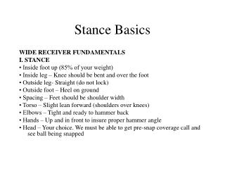 Stance Basics