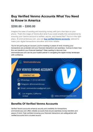 Buy Verified Venmo Accounts What You Need to Know in America