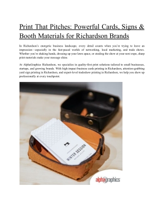 AlphaGraphics Richardson PDF