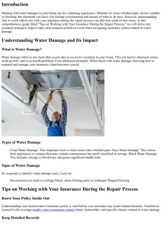 Tips on Working with Your Insurance During the Repair Process