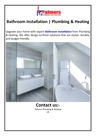 Bathroom Installation | Plumbing & Heating