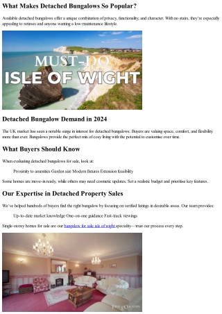 Browse Dream Detached Bungalows Now Available