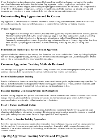 Dog Aggression Training Reviews: Finding the Best Solution for Your Dog in 2025