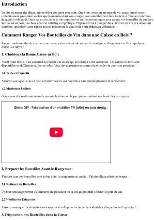Comment Ranger Vos Bouteilles de Vin dans une Caisse en Bois ?