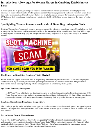 Highlighting Women Gamers in the World of Casino Slots