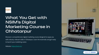 Digital Marketing Course in Chhatarpur – NSIM's Course Flow