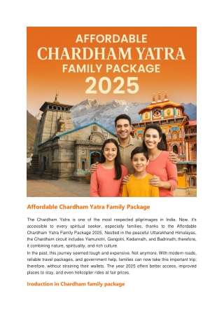 Affordable Chardham Yatra Family Package