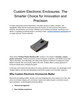 Custom Electronic Enclosures_ The Smarter Choice for Innovation and Precision