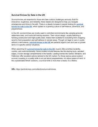 Survival Knives For Sale in UK: Your Ultimate Outdoor Companion