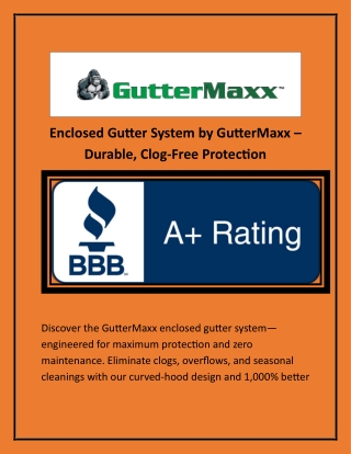 Enclosed Gutter System by GutterMaxx – Durable, Clog-Free Protection