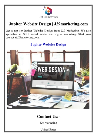 Jupiter Website Design | J29marketing.com