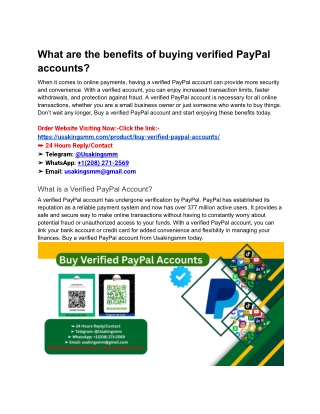 What are the benefits of buying verified PayPal accounts