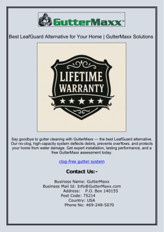 Best LeafGuard Alternative for Your Home | GutterMaxx Solutions