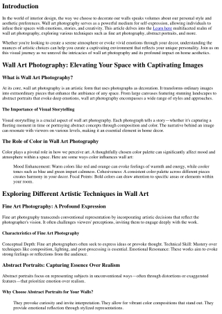 Wall Art Photography: Elevating Your Space with Captivating Images