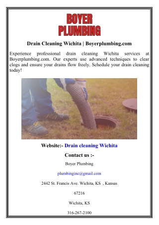 Drain Cleaning Wichita   Boyerplumbing.com