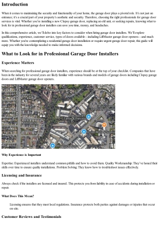 What to Look for in Professional Garage Door Installers