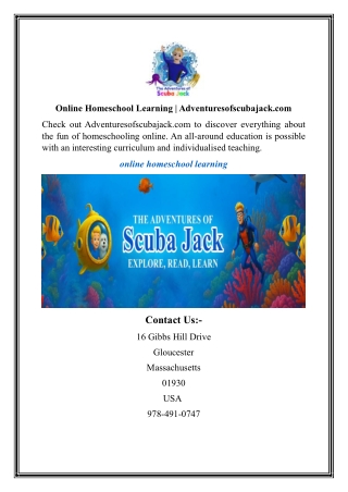 Online Homeschool Learning  Adventuresofscubajack.com