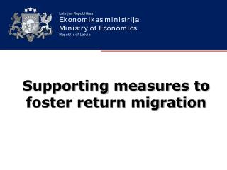 Supporting measures to foster return migration