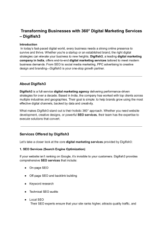 Transforming Businesses with 360° Digital Marketing Services – Digifish3