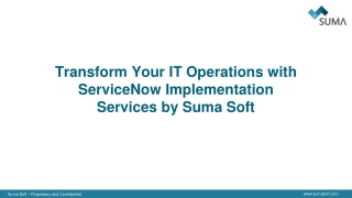 ServiceNow Implementation Services by Suma Soft