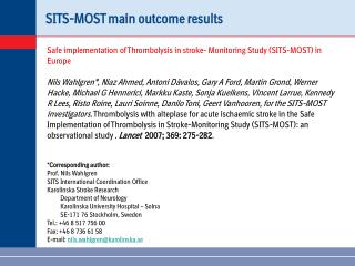 SITS-MOST main outcome results