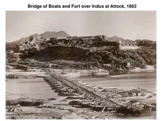 Bridge of Boats and Fort over Indus at Attock, 1863