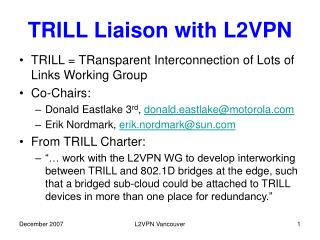 TRILL Liaison with L2VPN