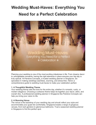 Wedding Must-Haves: Everything You Need for a Perfect Celebration