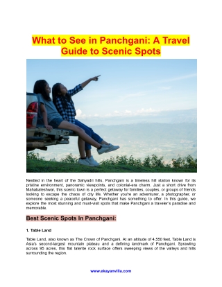 What to See in Panchgani ?_ A Travel Guide to Scenic Spots