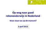 Op weg naar goed rekenonderwijs in Nederland