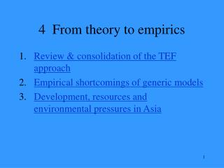 4 From theory to empirics