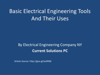 Basic Electrical Engineering Tools