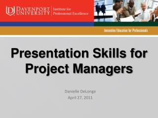 Presentation Skills for Project Managers
