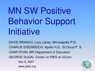 MN SW Positive Behavior Support Initiative