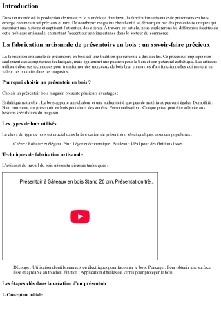 La fabrication artisanale de présentoirs en bois : un savoir-faire précieux