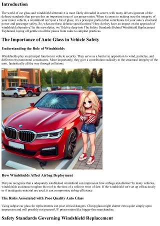The Safety Standards Behind Windshield Replacement Explained