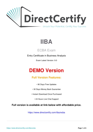 ECBA Business Analysis PDF – Complete Exam Questions & Solutions