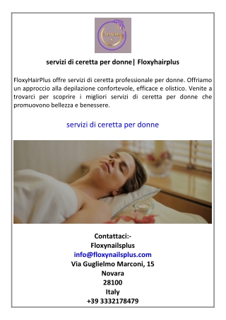 servizi di ceretta per donne Floxyhairplus