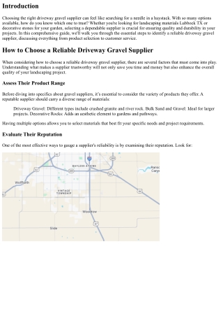 How to Choose a Reliable Driveway Gravel Supplier