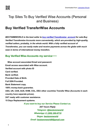 Buy Verified TransferWise Accounts