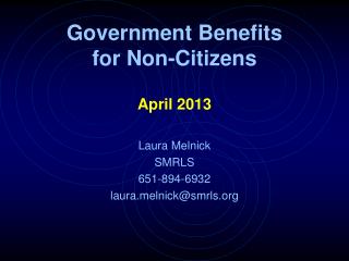 Government Benefits for Non-Citizens