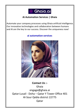 Ai Automation Services  Ghaia