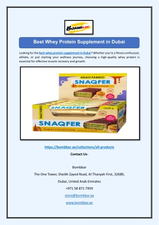 Best Whey Protein Supplement in Dubai