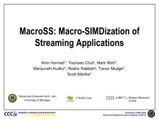 MacroSS : Macro-SIMDization of Streaming Applications