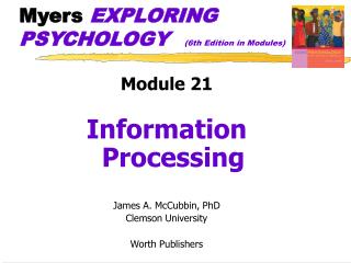 Myers EXPLORING PSYCHOLOGY (6th Edition in Modules)