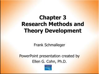Chapter 3 Research Methods and Theory Development