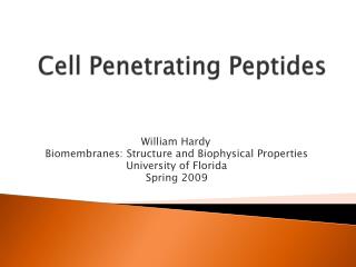 Cell Penetrating Peptides