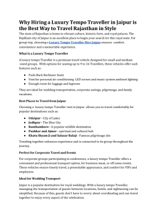 Why Hiring a Luxury Tempo Traveller in Jaipur is the Best Way to Travel Rajasthan in Style.docx